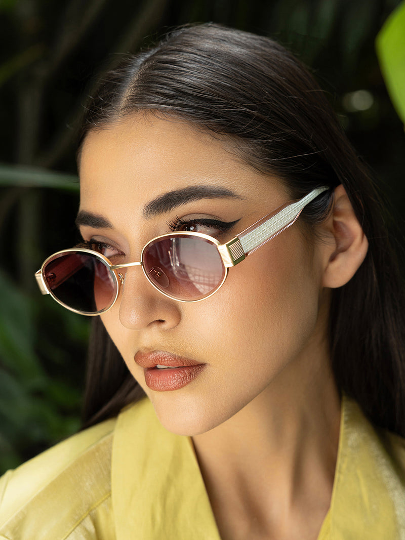 The Soft Oval Sunglass-Blush Gold