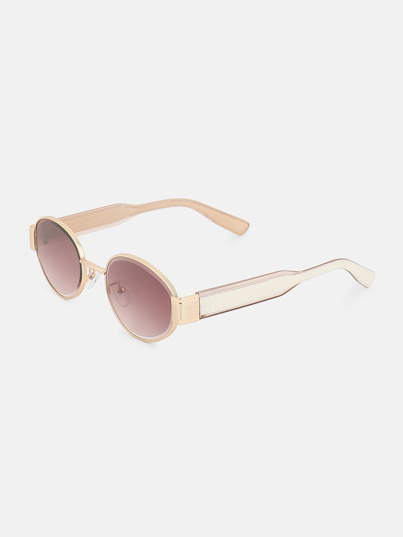 The Soft Oval Sunglass-Blush Gold