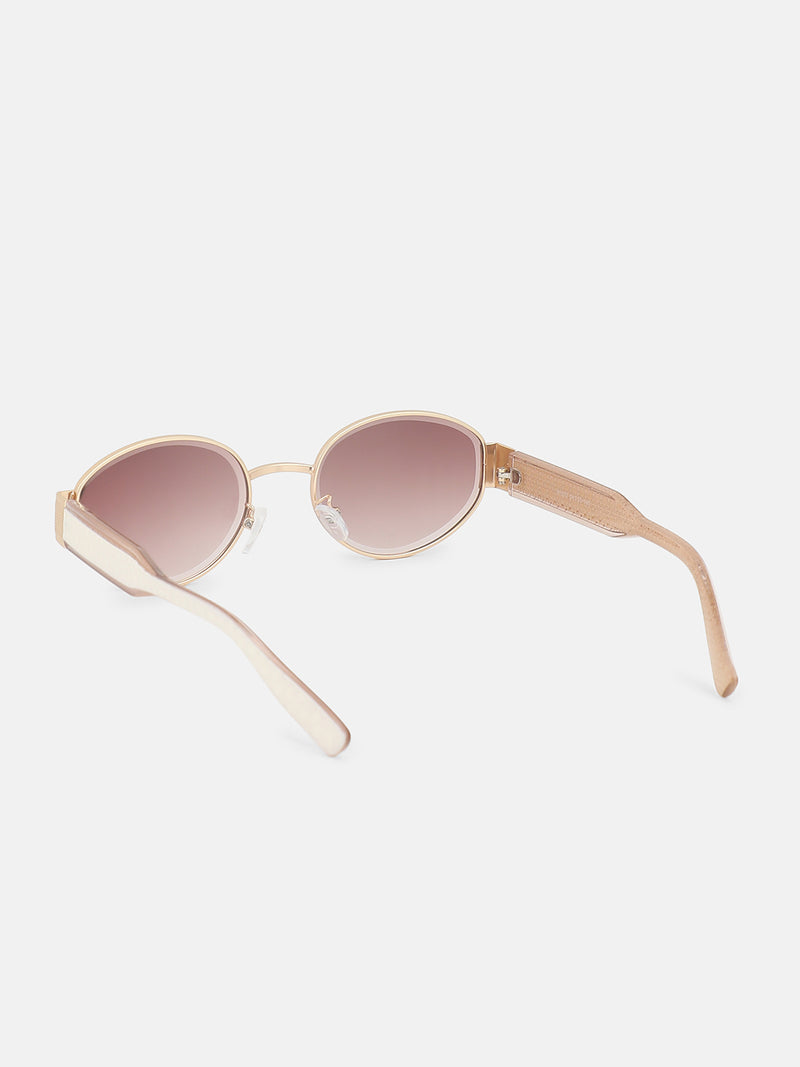 The Soft Oval Sunglass-Blush Gold