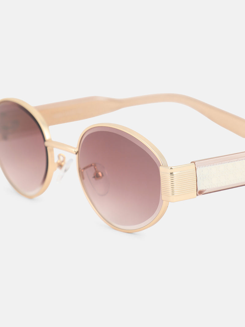 The Soft Oval Sunglass-Blush Gold