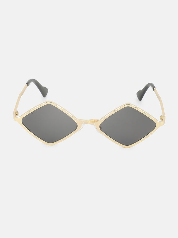 The Edge Rectangular Sunglass-Black Gold
