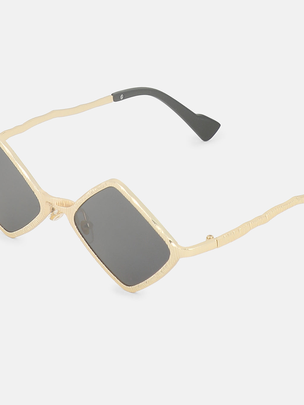 The Edge Rectangular Sunglass-Black Gold