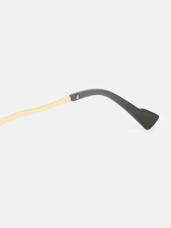 The Edge Rectangular Sunglass-Black Gold