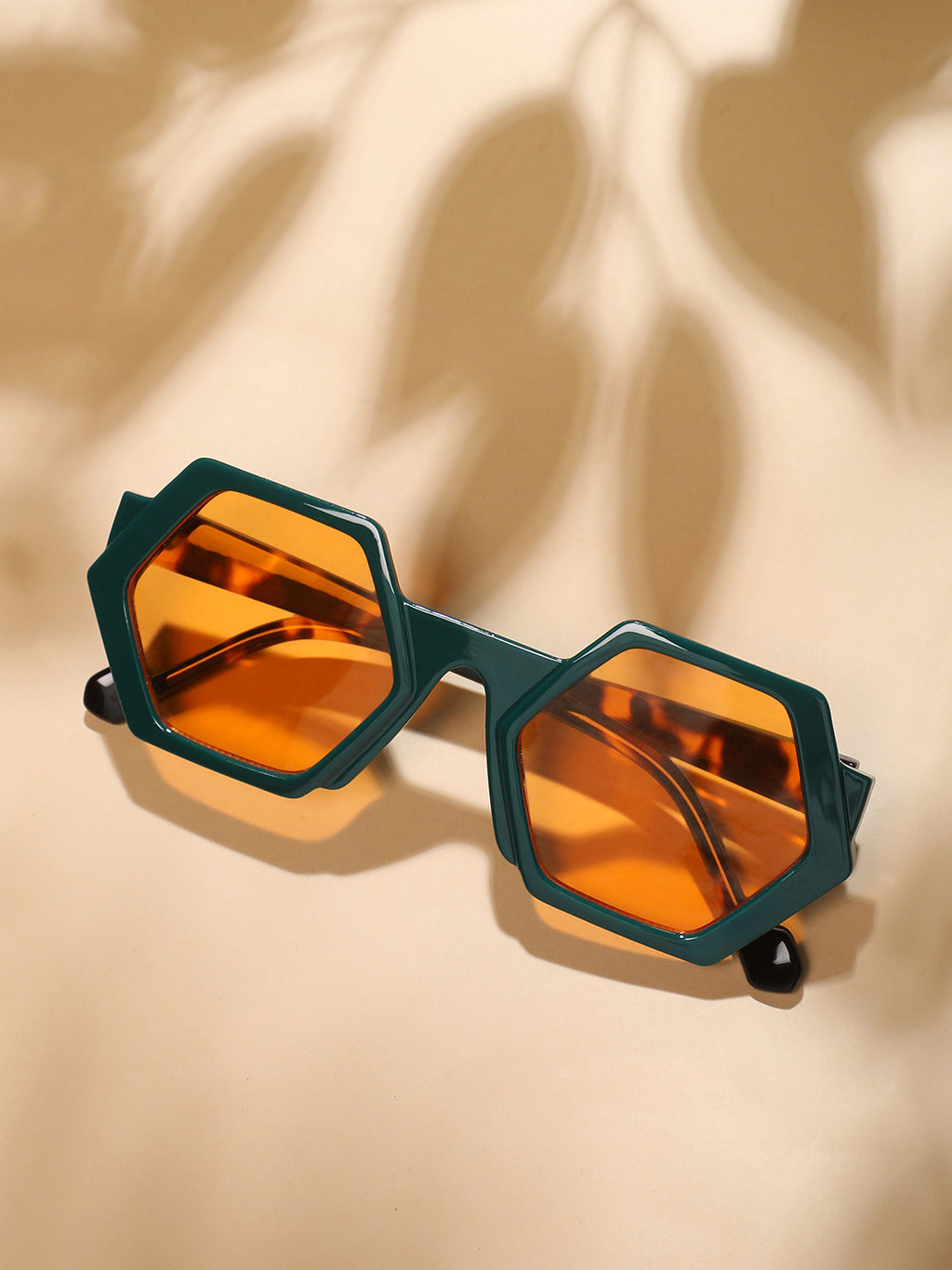 The Prism Geometric Sunglass - Emerald Orange