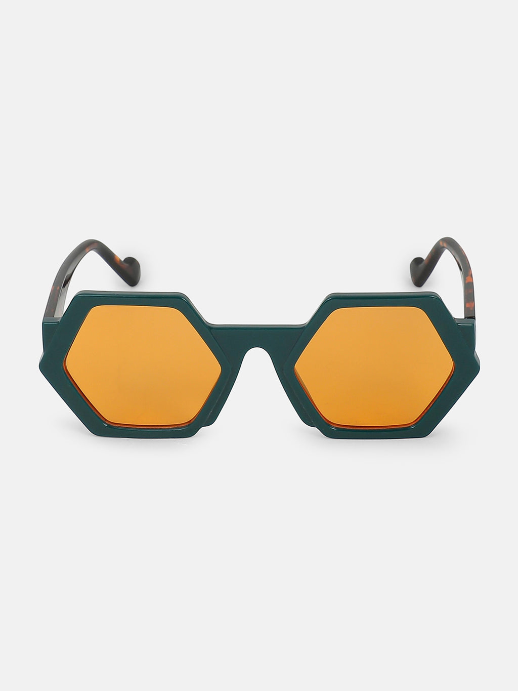 The Prism Geometric Sunglass - Emerald Orange