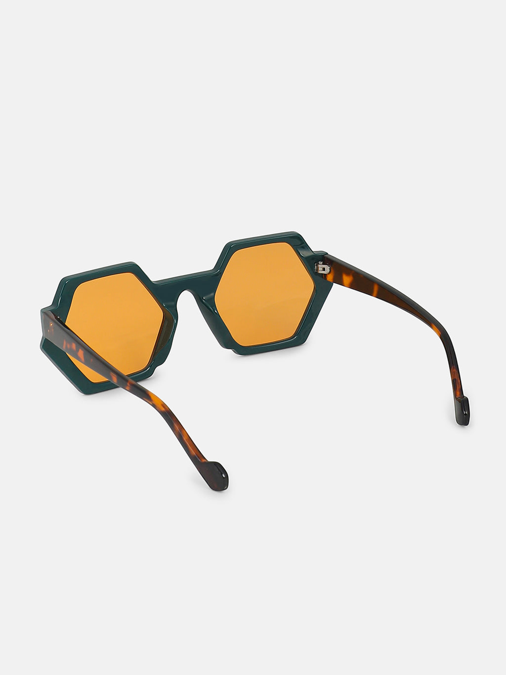 The Prism Geometric Sunglass - Emerald Orange