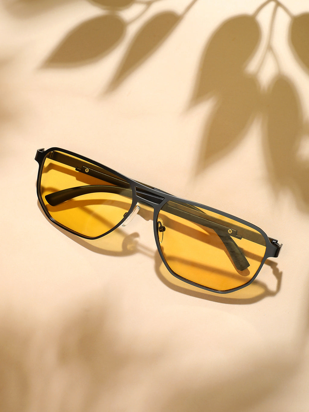 The Bold Square Sunglass - Amber Yellow