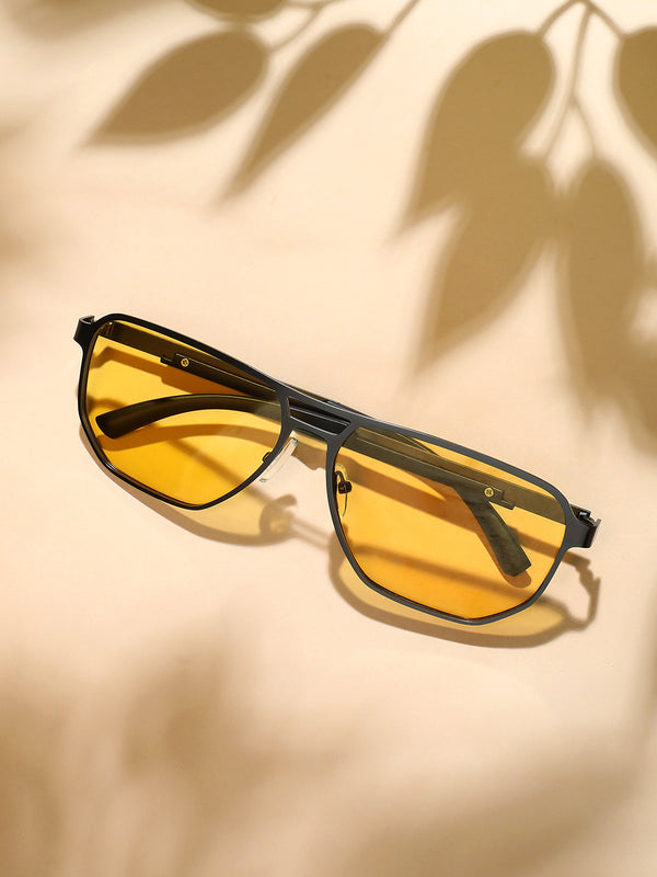 The Bold Square Sunglass - Amber Yellow