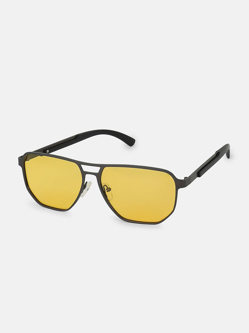 The Bold Square Sunglass - Amber Yellow
