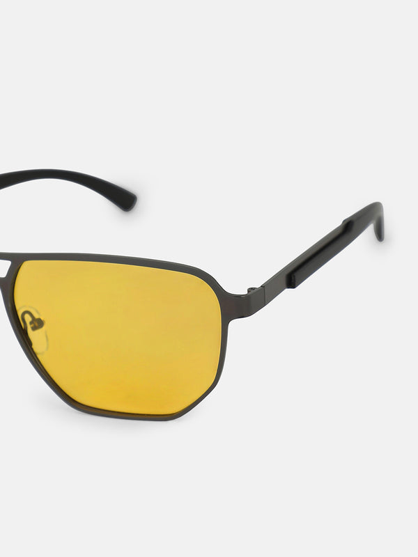 The Bold Square Sunglass - Amber Yellow