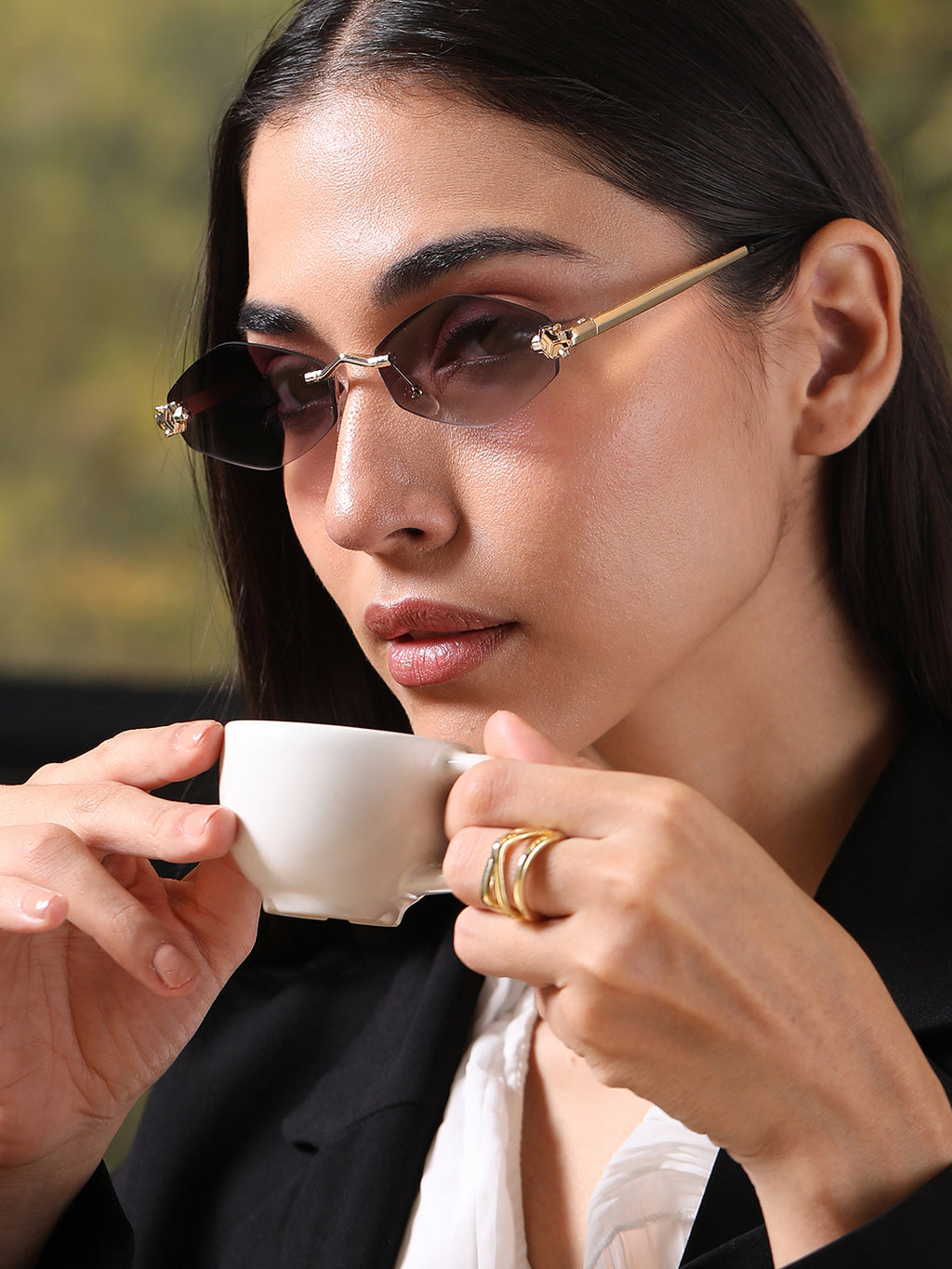The Rimless Edge Sunglass - Silver Tint