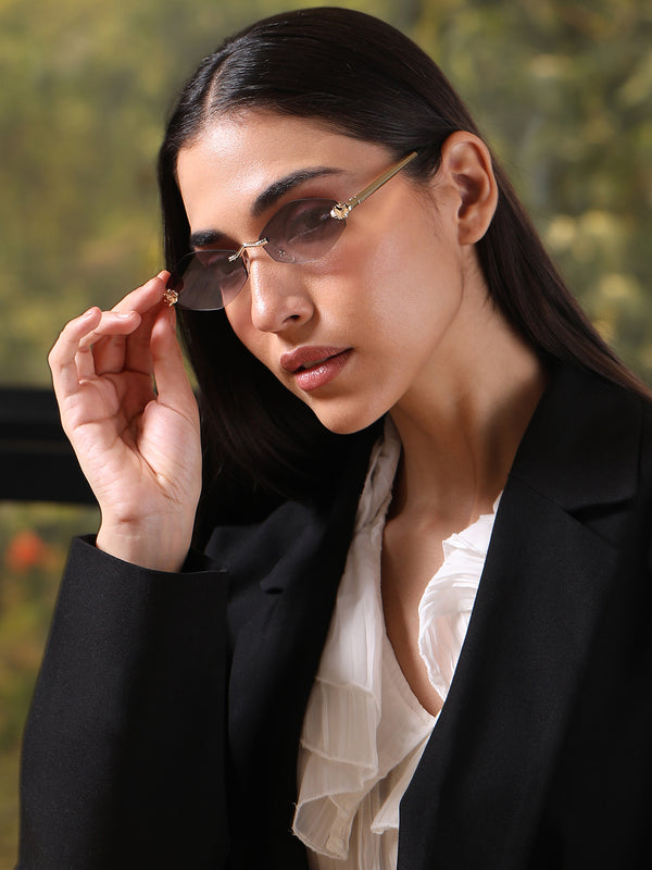 The Rimless Edge Sunglass - Silver Tint