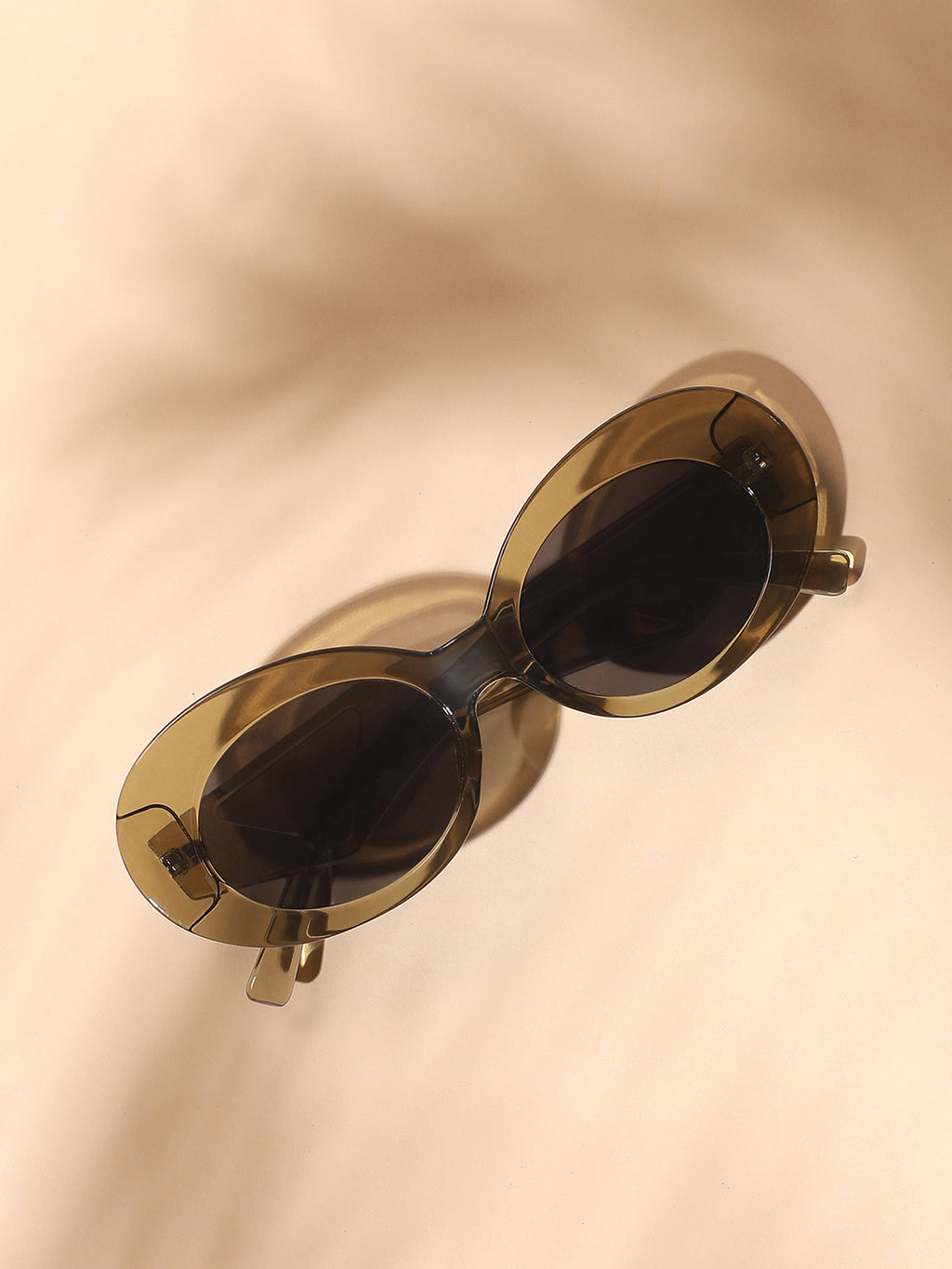 The Retro Oval Sunglass - Mocha Brown