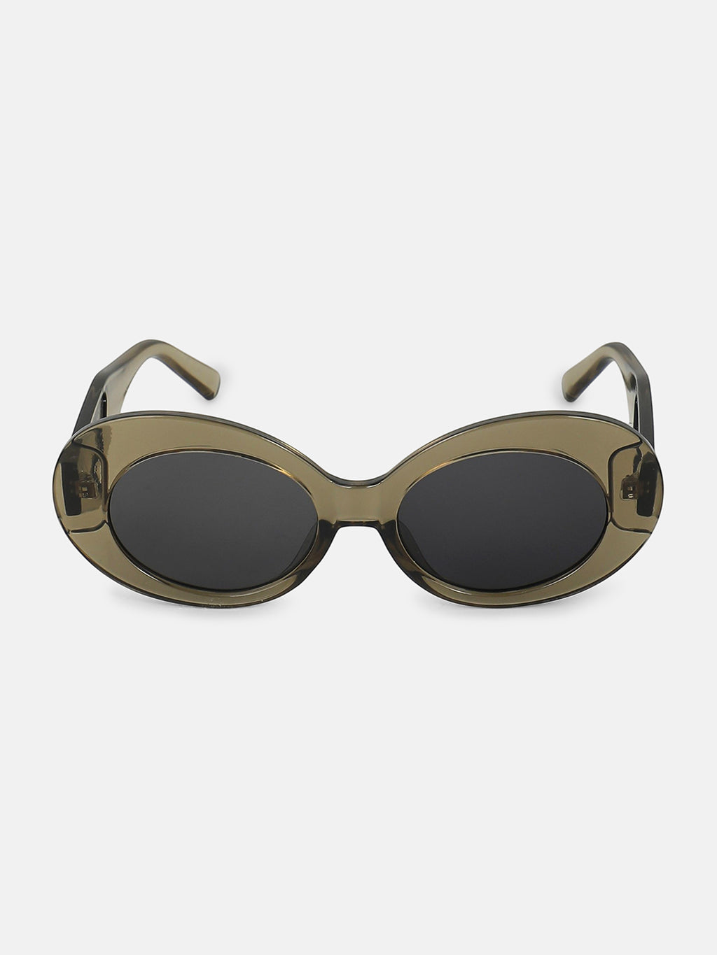 The Retro Oval Sunglass - Mocha Brown