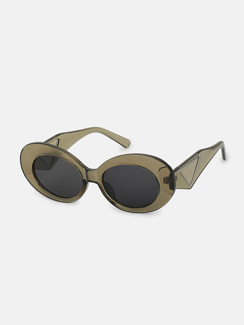 The Retro Oval Sunglass - Mocha Brown
