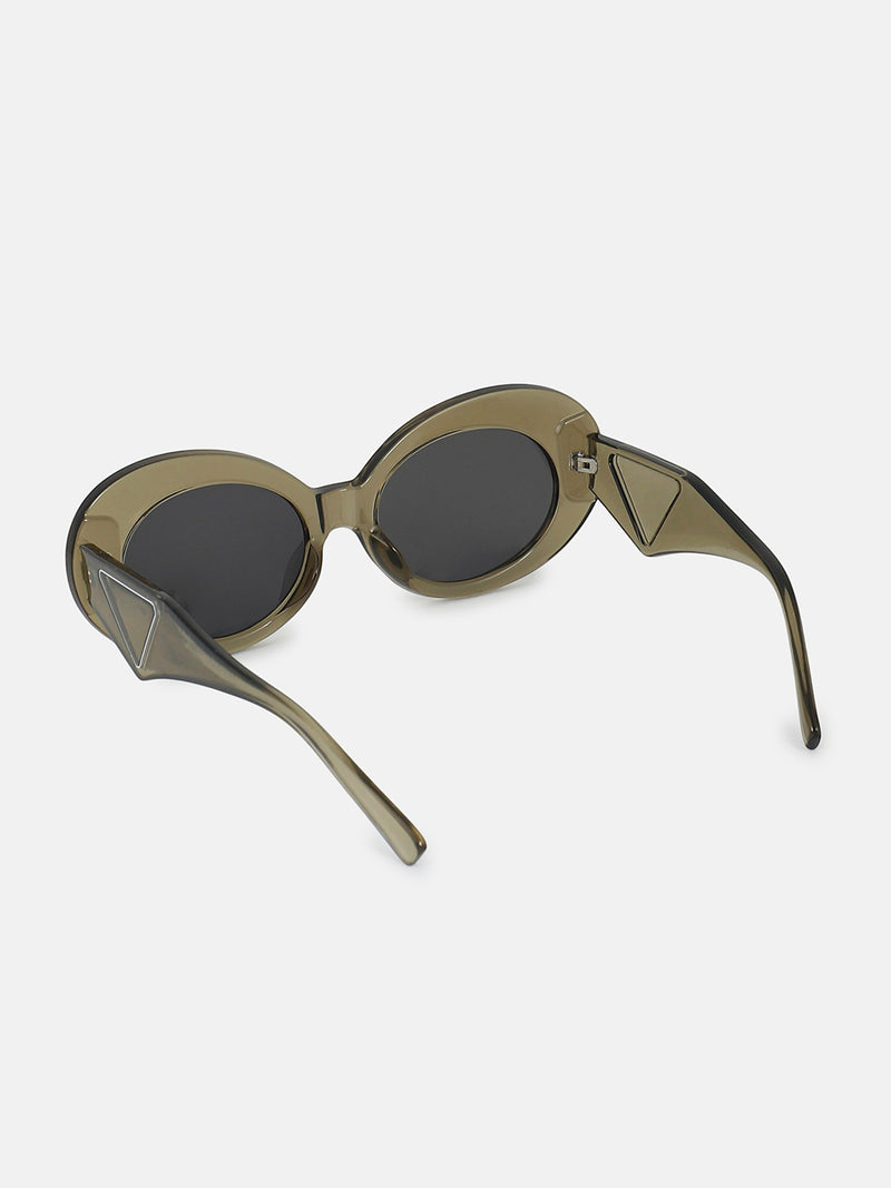 The Retro Oval Sunglass - Mocha Brown
