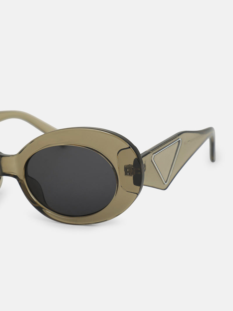 The Retro Oval Sunglass - Mocha Brown
