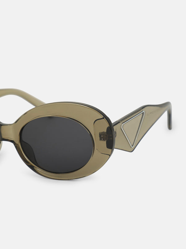 The Retro Oval Sunglass - Mocha Brown