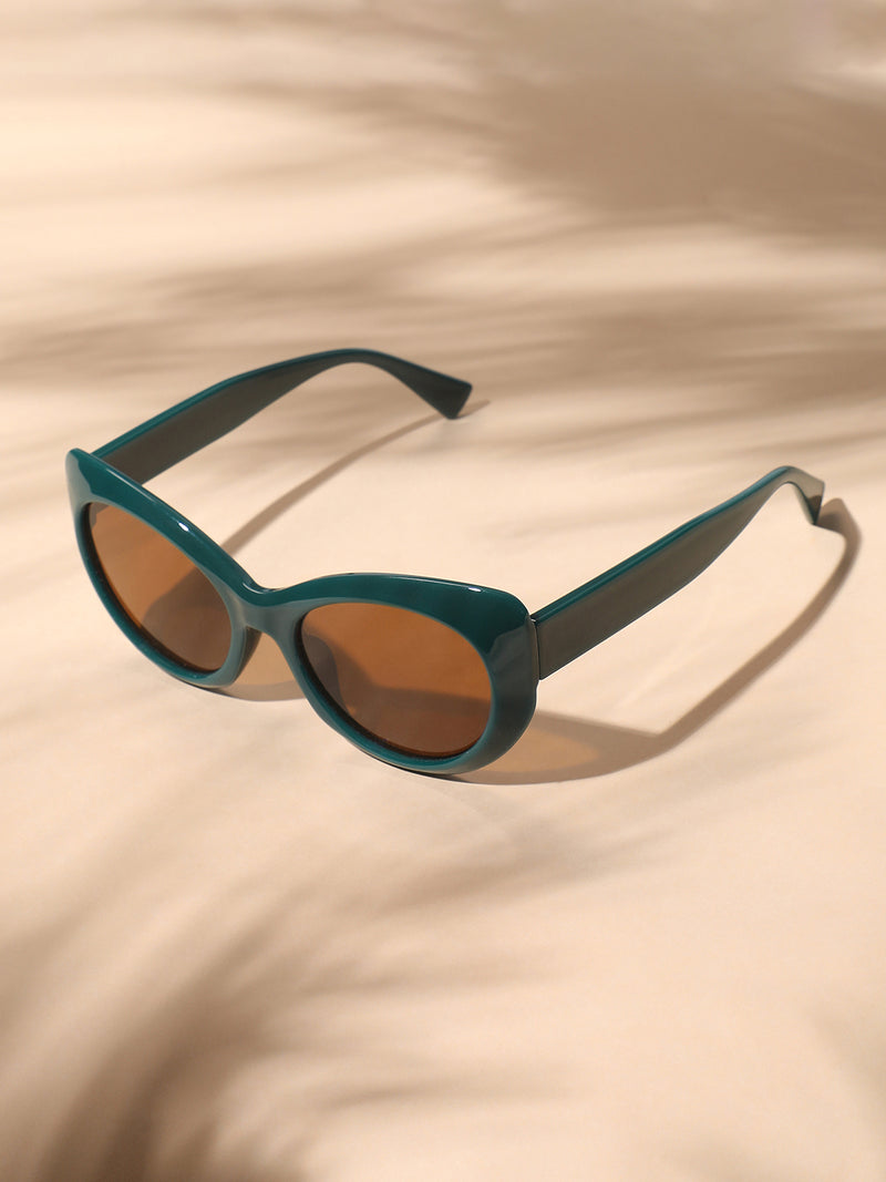 The Smooth Oval Sunglass - Forest Brown