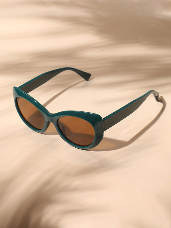 The Smooth Oval Sunglass - Forest Brown
