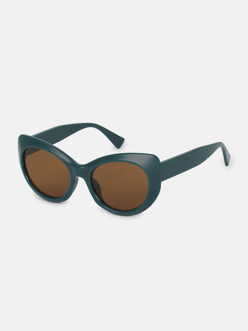 The Smooth Oval Sunglass - Forest Brown
