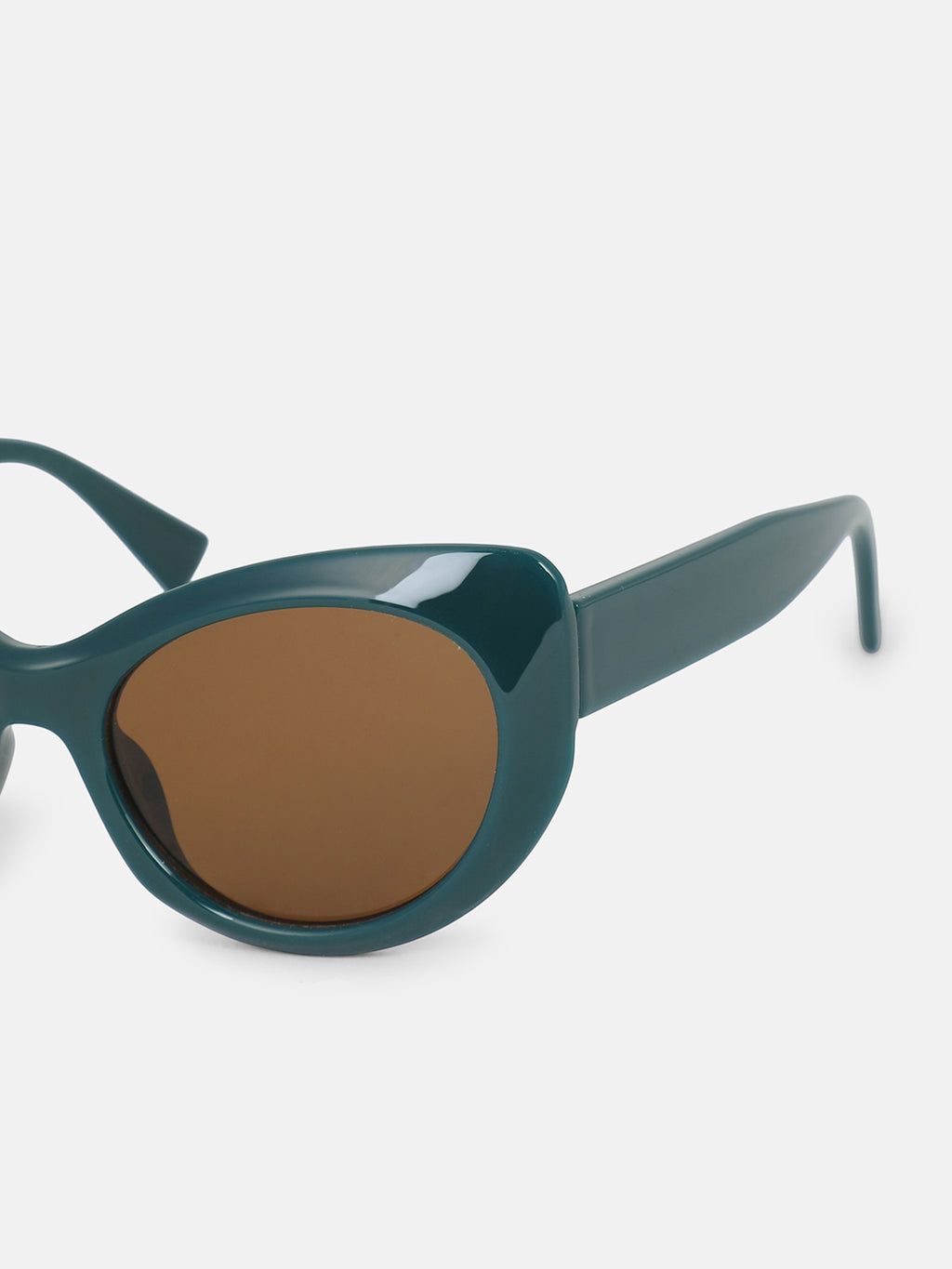 The Smooth Oval Sunglass - Forest Brown