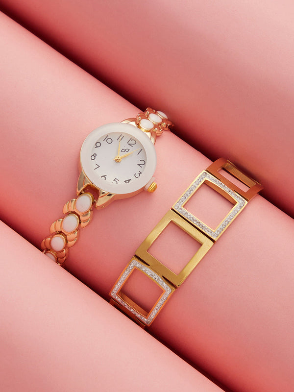 The-Enamel-Round-Watch-With-Bracelet-Combo