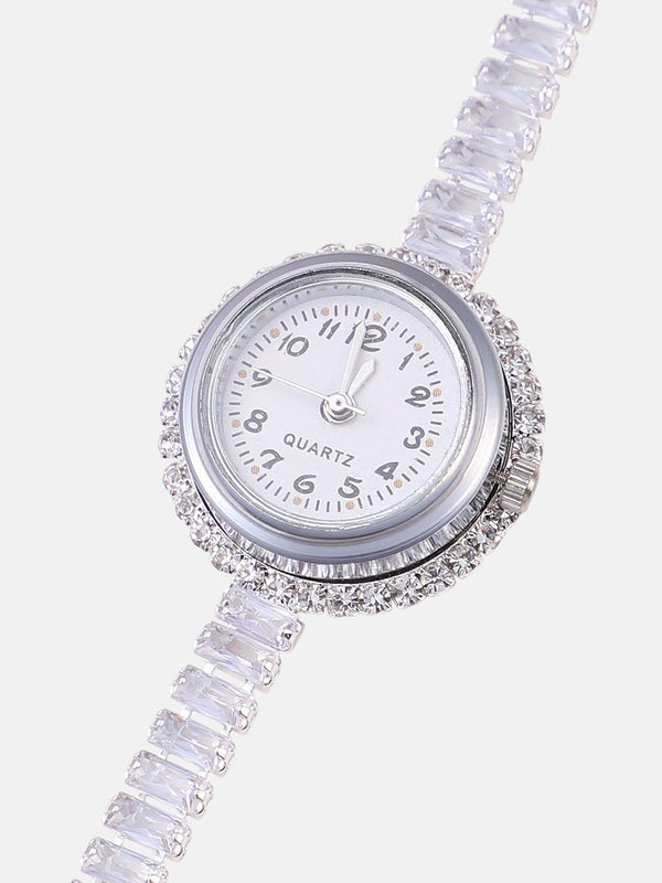 The-Crystalized-Wrap-Round-Watch-(Emerald-Green-Stone)-With-Bracelet-Combo