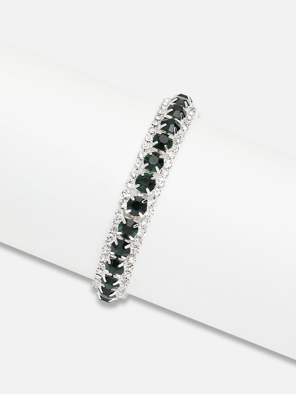 The-Crystalized-Wrap-Round-Watch-(Emerald-Green-Stone)-With-Bracelet-Combo