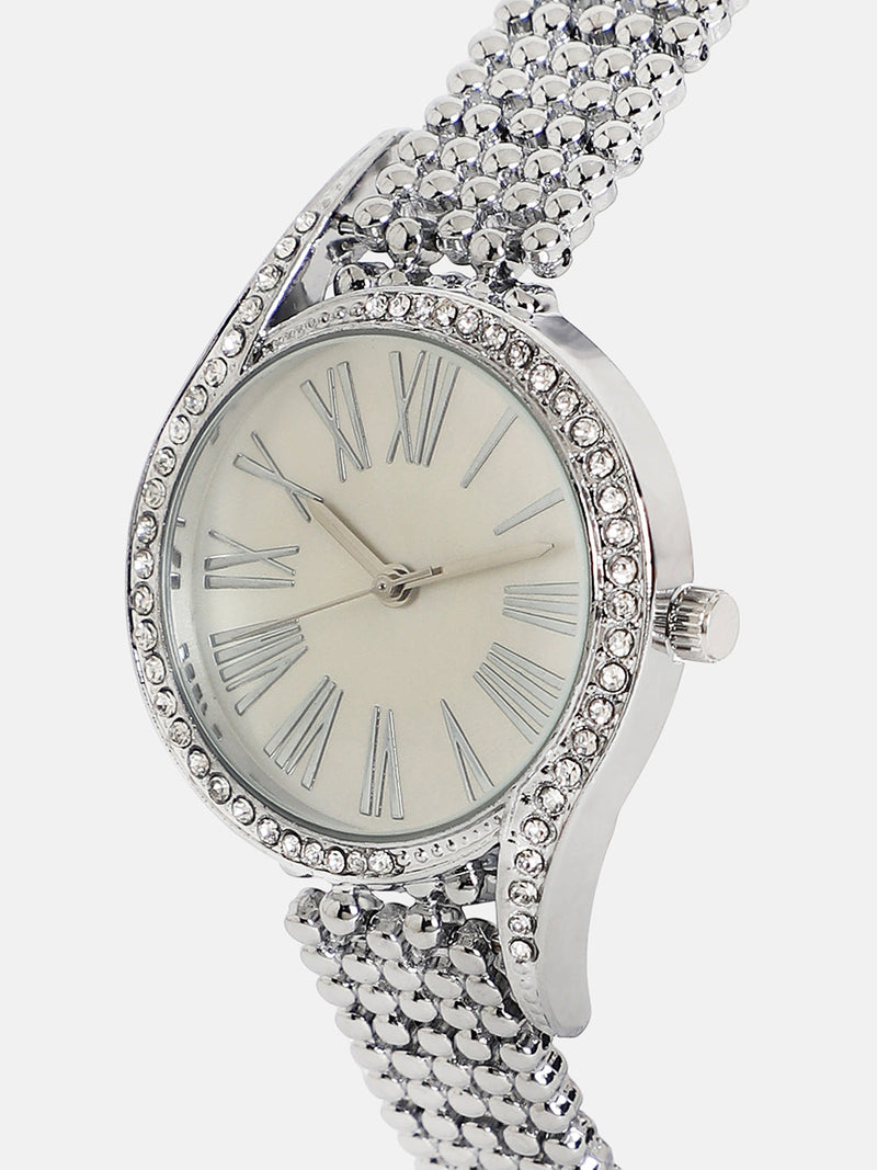 The-Roman-Dotted-Swirl-Round-Watch-With-Bracelet-Combo