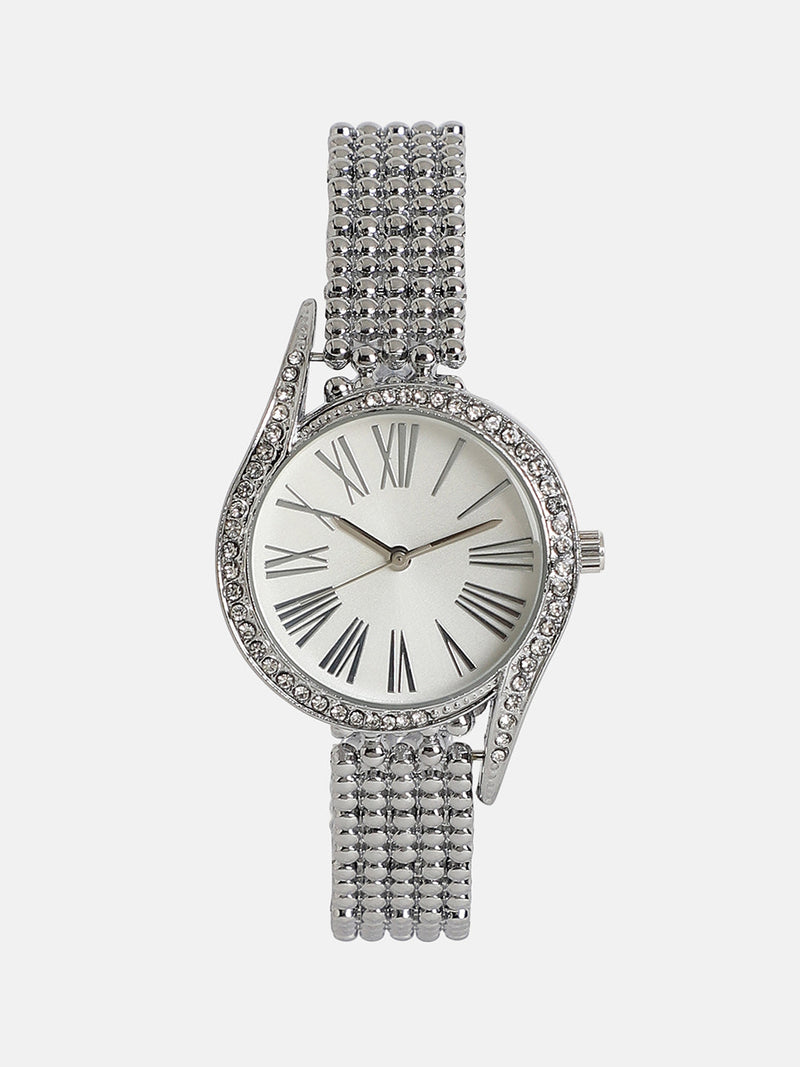 The-Roman-Dotted-Swirl-Round-Watch-With-Bracelet-Combo