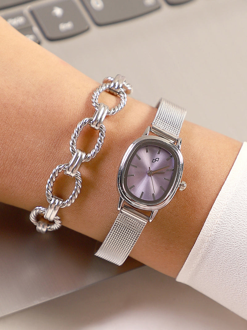 The-Cosmopolis-Mesh-Rectangular-Watch-With-Bracelet-Combo