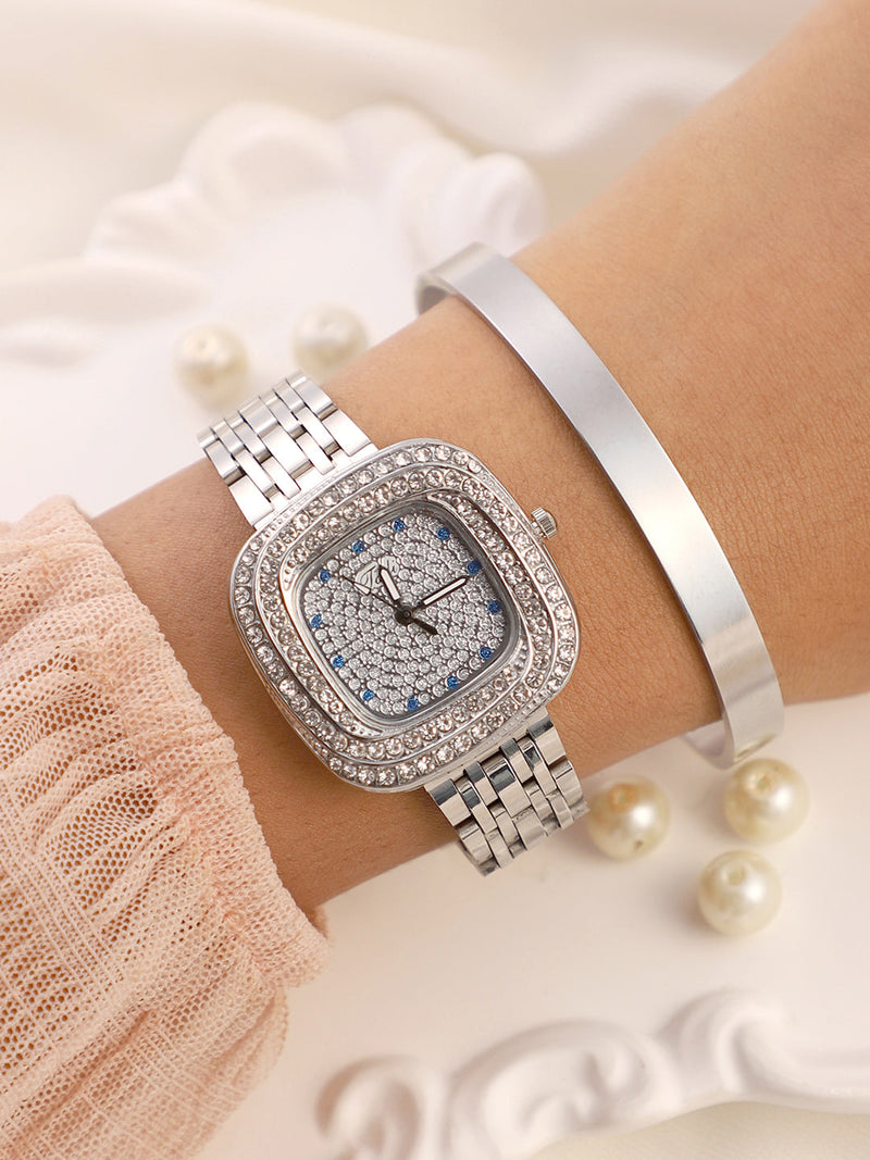 The-Embellished-Block-Round-Watch-With-Bracelet-Combo