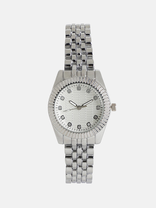 The-Ribbed-H-Link-Round-Watch-With-Bracelet-Combo