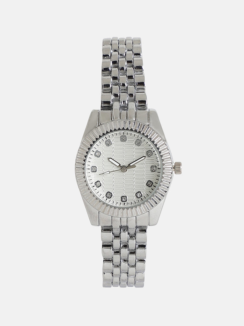 The-Ribbed-H-Link-Round-Watch-With-Bracelet-Combo