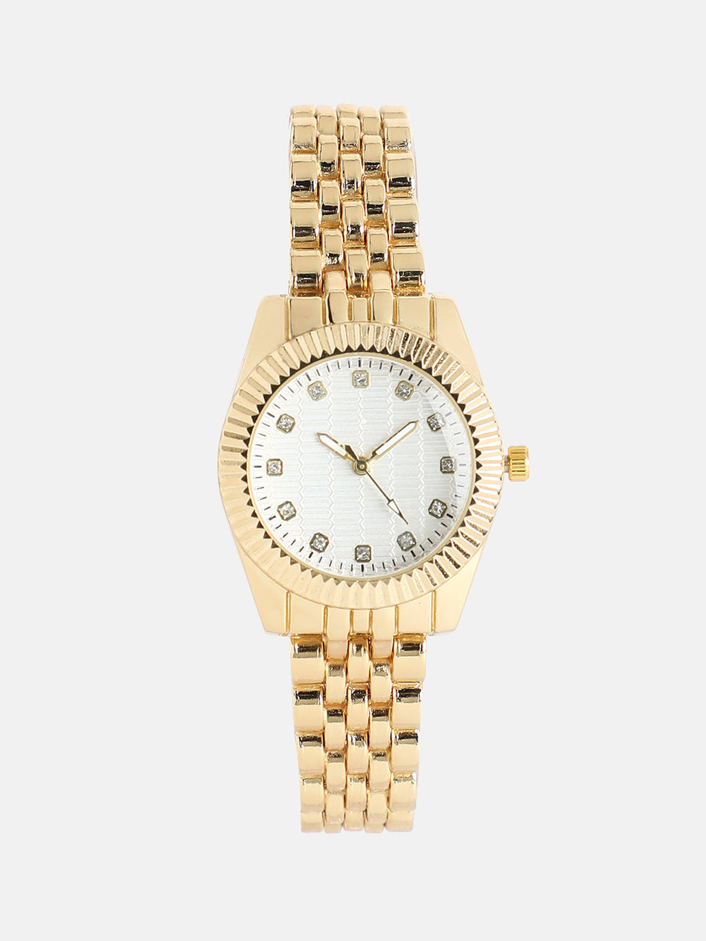 The-Ribbed-H-Link-Round-Watch-With-Bracelet-Combo