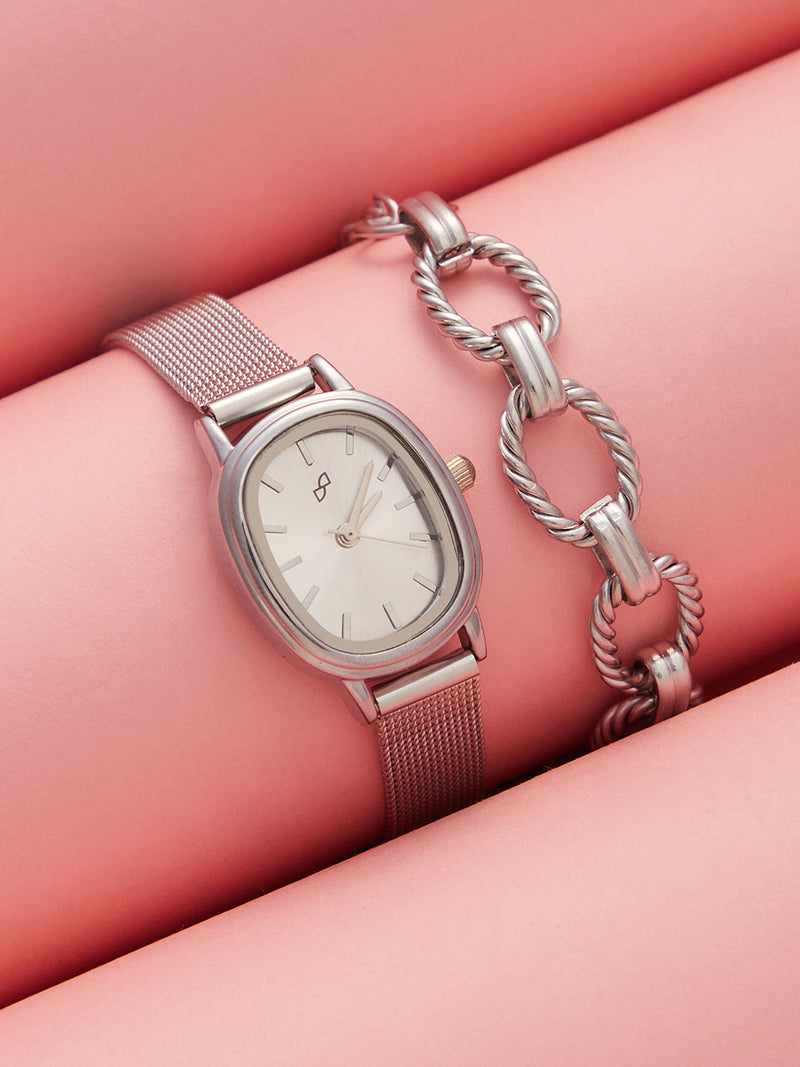 The-Cosmopolis-Mesh-Rectangular-Watch-With-Bracelet-Combo