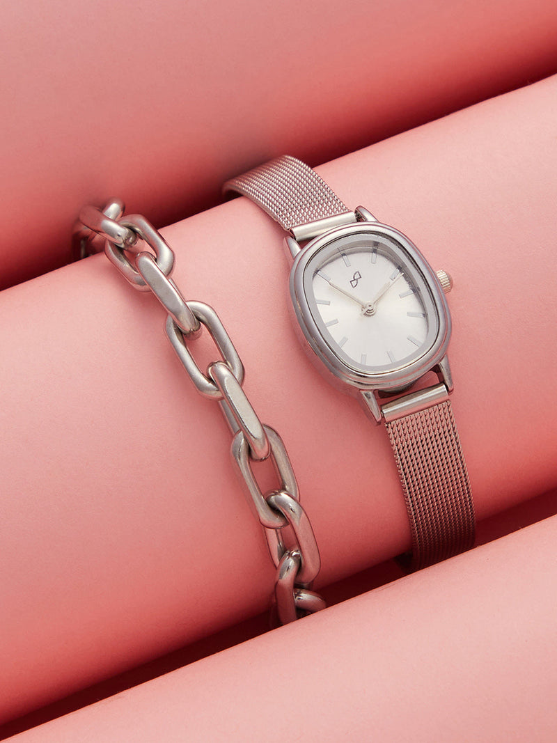 The-Cosmopolis-Mesh-Rectangular-Watch-With-Bracelet-Combo