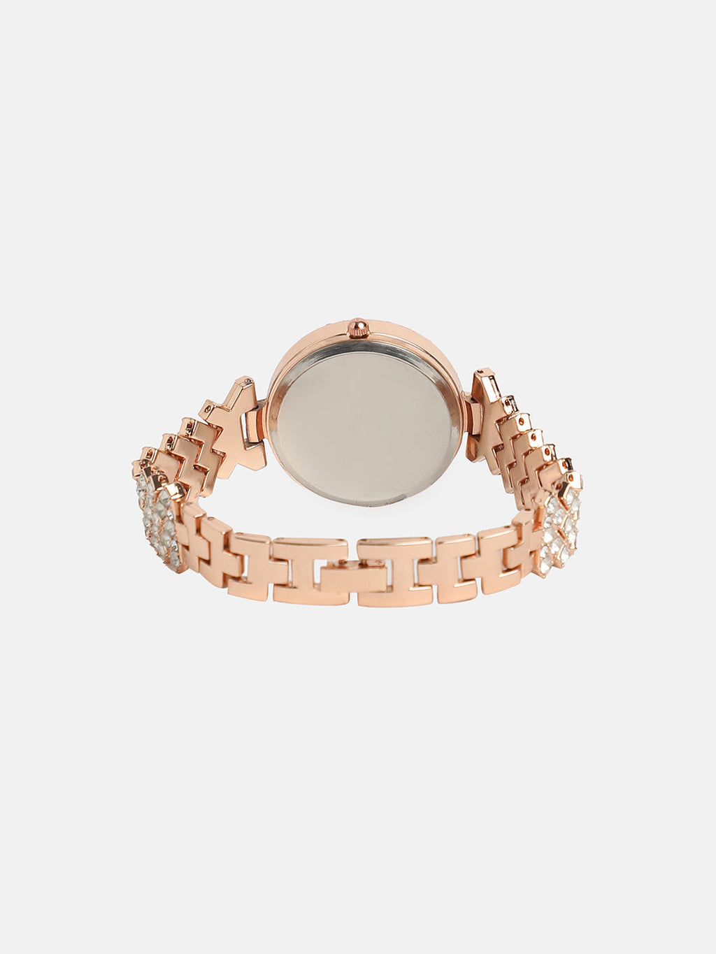 Women's Round Dial Watch With Chain Strap - Rose Gold