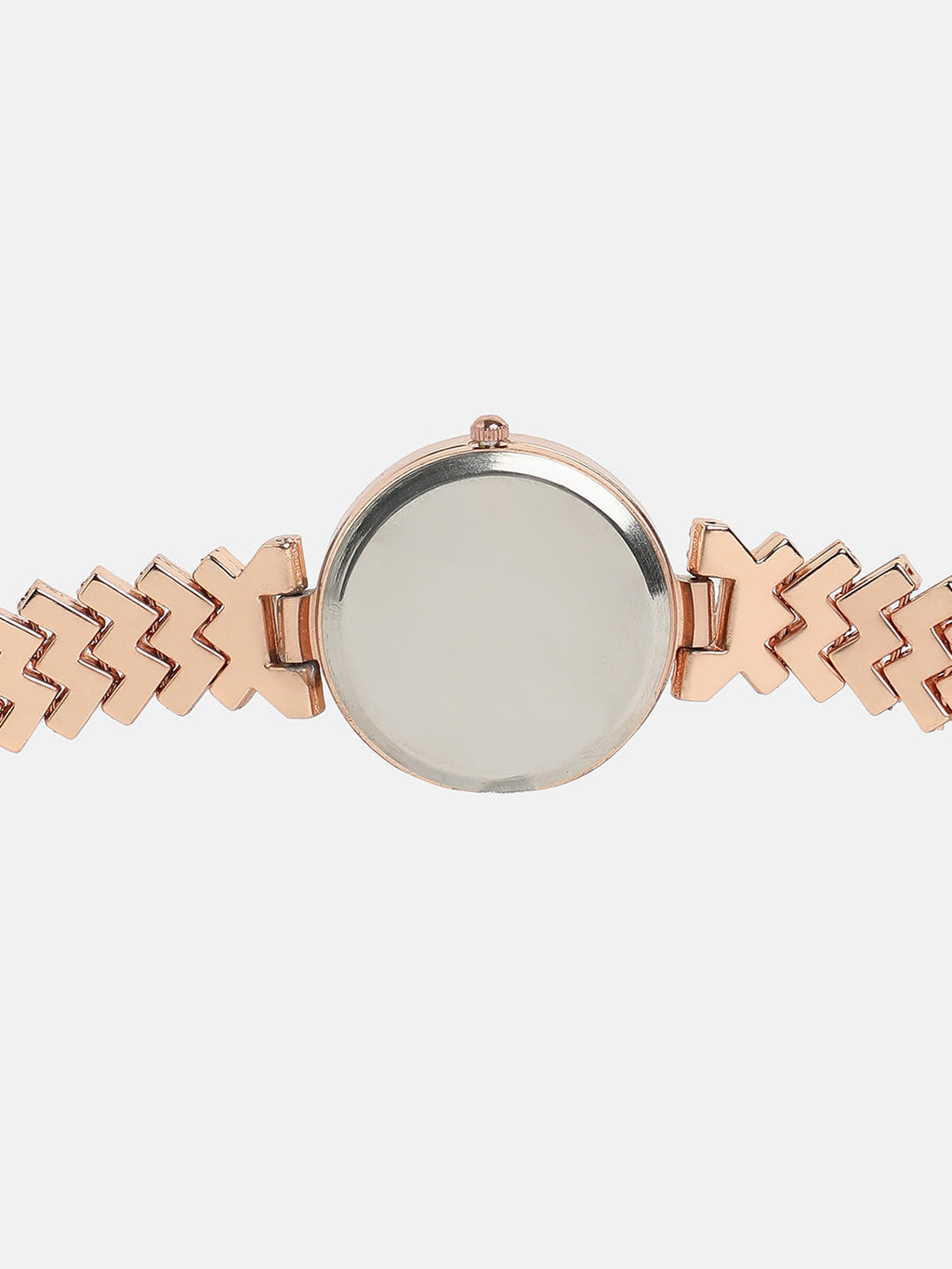 Women's Round Dial Watch With Chain Strap - Rose Gold