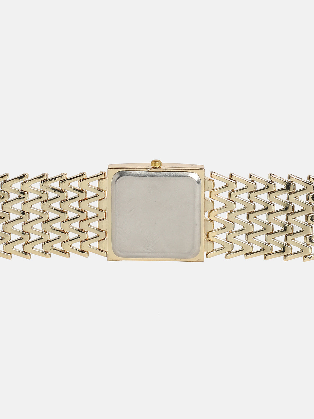 Women's Square Dial Watch With Chain Strap - Champayne Gold