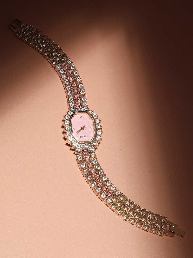 Women's Oval Dial Watch With Chain Strap - California Gold