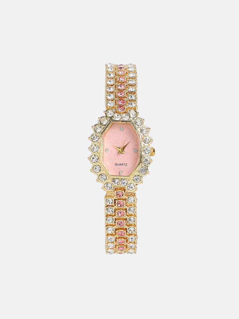 Women's Oval Dial Watch With Chain Strap - California Gold
