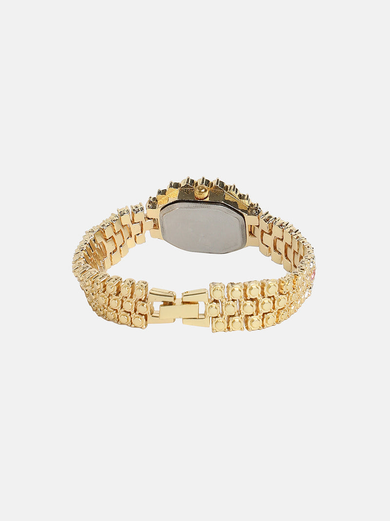 Women's Oval Dial Watch With Chain Strap - California Gold