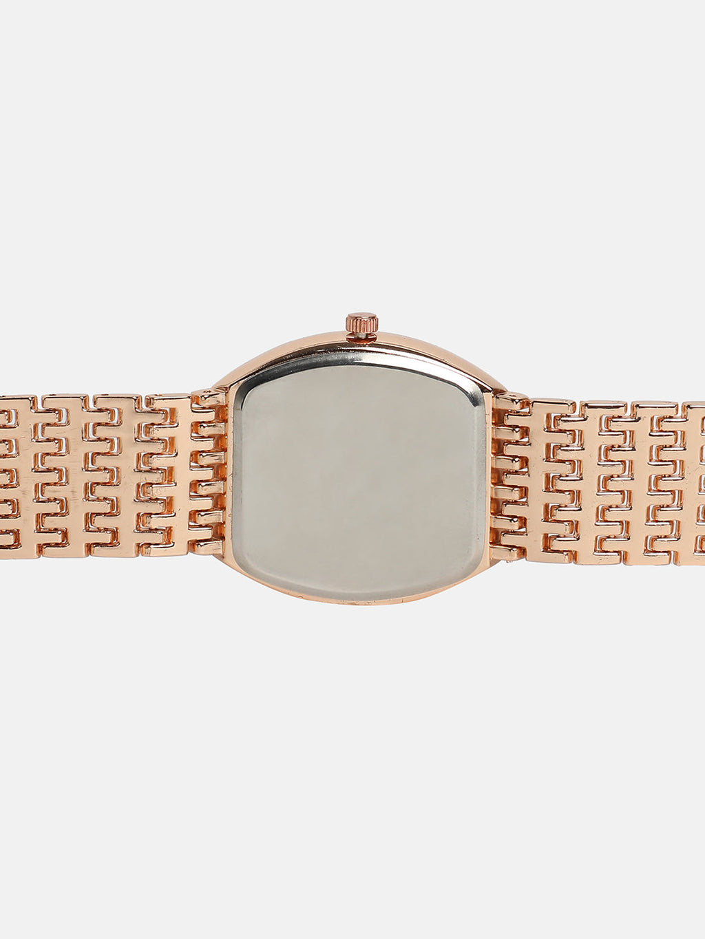 Women's Oblong Dial Watch With Chain Strap - Rose Gold