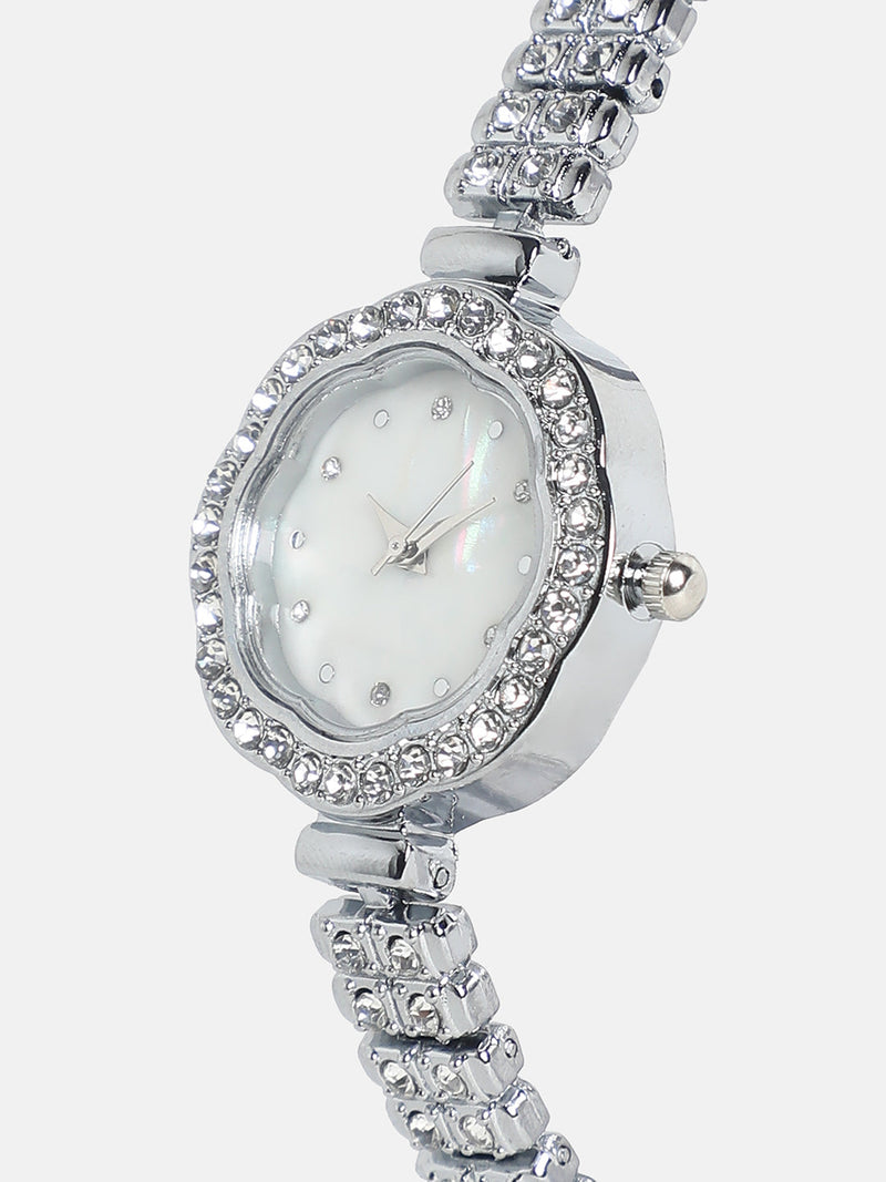 Embellished Swirl Round Watch