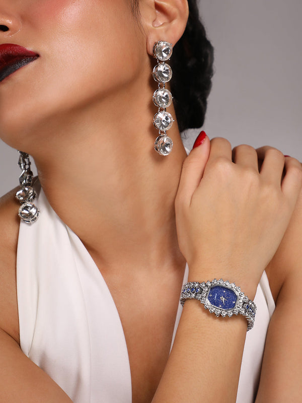 Embellished Block Oval Watch