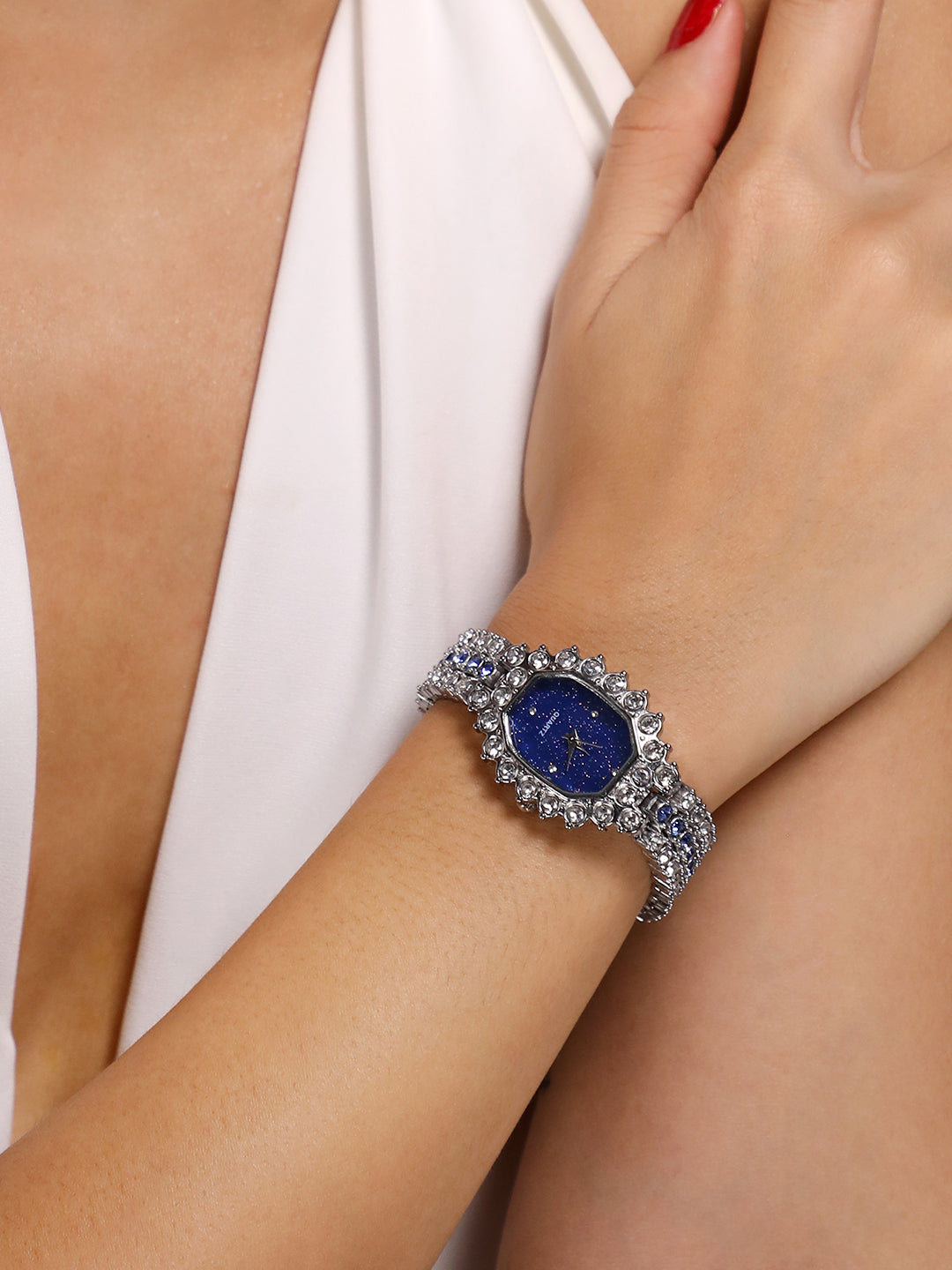 Embellished Block Oval Watch