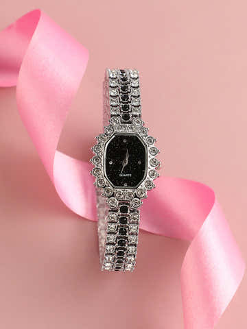 Embellished Block Oval Watch