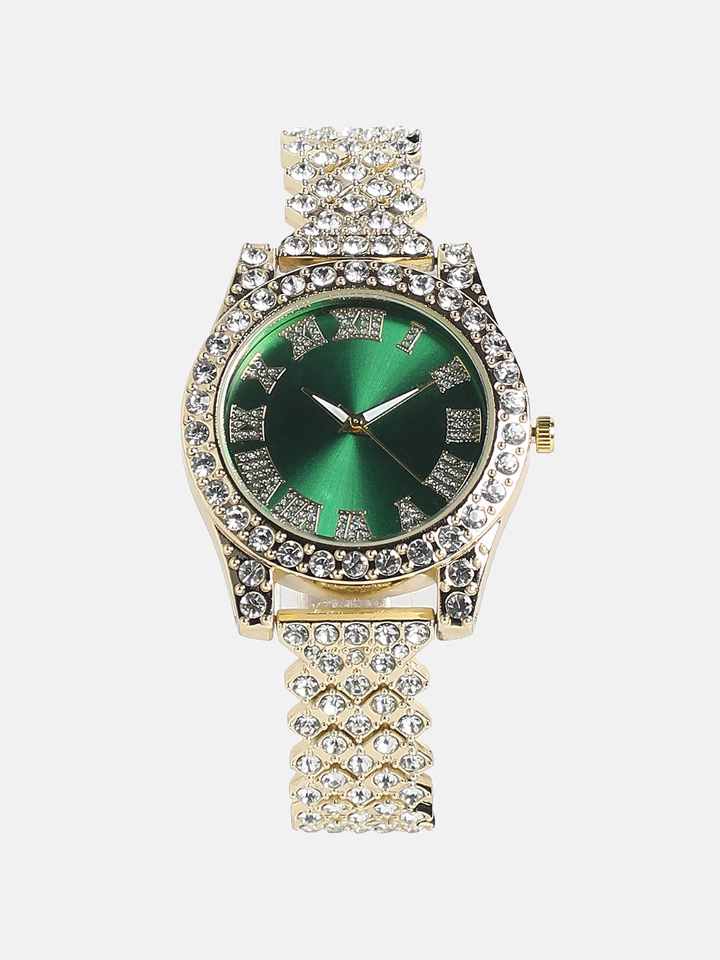Embellished Contrast Round Watch